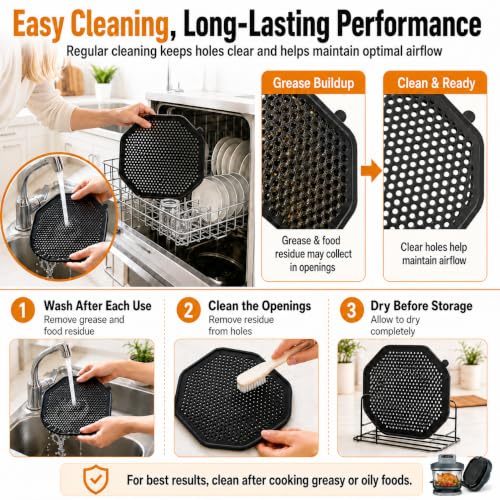 2 PCS Silicone Splatter Shields for Ninja Crispi Pro AS101CY (Black)
