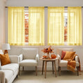 Yellow Sheer Curtains 63 Inches Long 4 Panels 42 x 63 Inches (42"W x 63"L (Pack of 4) / Yellow)