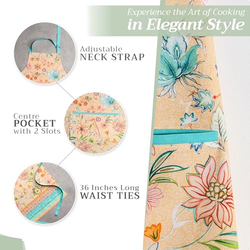 Aprons for women with Pocket 100% Cotton Pack of 1 (069 - Luxury Loft - Peach)