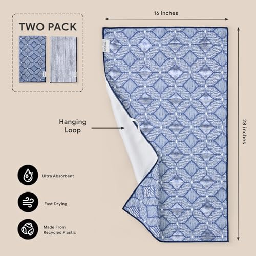 Waffle Kitchen Towel Set of 2 (Indigo Harmony)