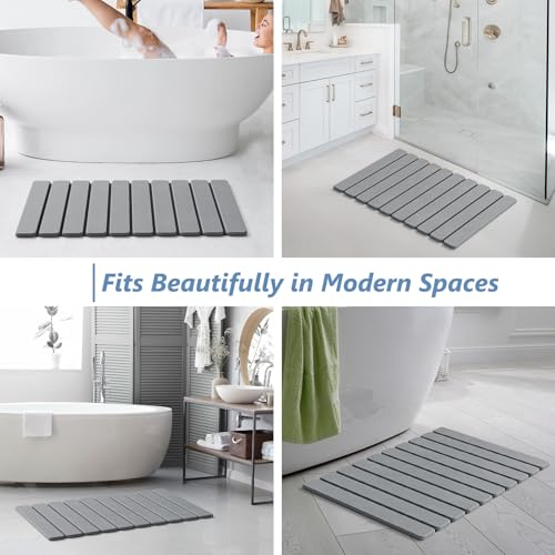 Foldable Stone Bath Mat (Grey / 23.6" x 15.5")