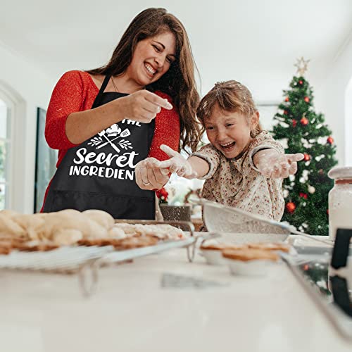 3 Pack Women Funny Cooking Aprons with Pockets (Black)