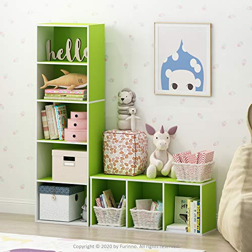 LUDER Book Shelf (White/Green / 5-Tier)