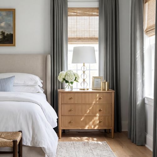 Grey 100% Blackout Curtains 84 Inch Long for Bedroom (Grey / 52"W x 84"L (Pack of 2))