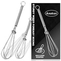 Small Wire Whisk Set of 2 (6+8 inch / 2 Pieces Silver)