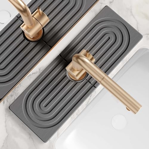 Faucet Mat for Kitchen Sink (15" x 5.3" / Dark Gray)