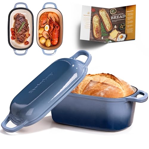 4.6 Quart Oval Dutch Oven for Bread Baking (Seasalt)