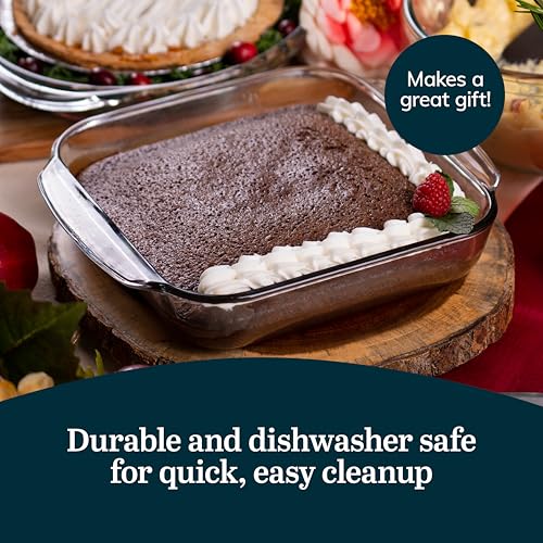 Baker’s Basics 5 Piece Glass Baking Dish Set with 1 Lid (Basic - 5pc Mixed Set)