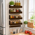 Metal Magnetic Spice Rack 4 Pack with Hook (Bronze / 4-Pack with 1 hook)