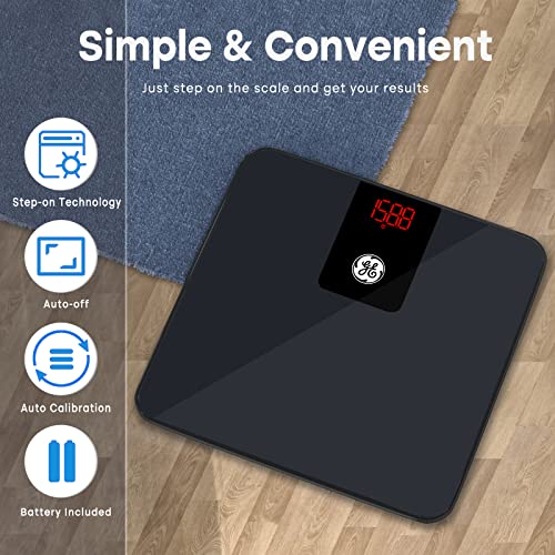 Bathroom Scale for Body Weight (Black / 11" x 11")