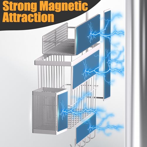 Magnetic Spice Rack for Refrigerator (White / Large 7 Pack)