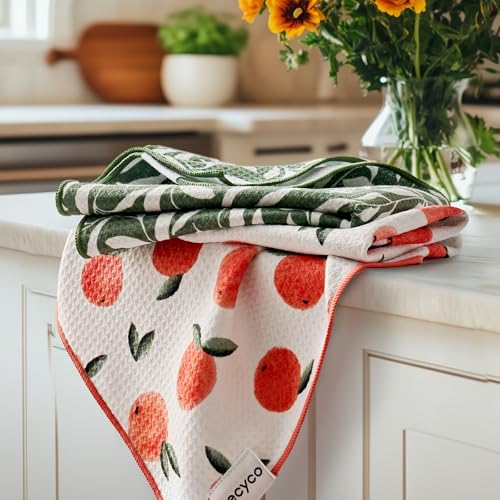 Waffle Kitchen Towel Set of 2 (Peachy Leaves)