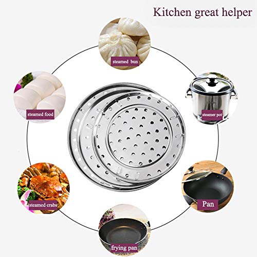 NRDBEEE Round Stainless Steel Rack 7.6" 8.5" 9.33" Inch Diameter Steaming Stand Canner Canning Racks Steamer Insert Stock Pot Steaming Tray Stand Pressure Cooker Cooking Toast Bread Salad