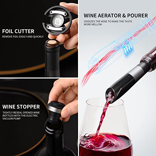 Rechargeable Electric Wine Bottle Opener Set 7 (Gunmetal Grey / Prestige Set)