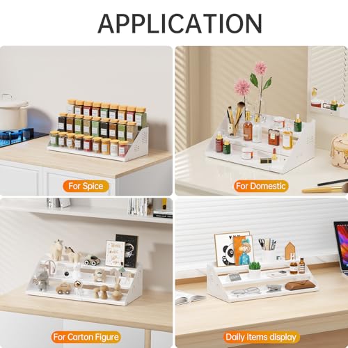 3 Tier Expandable Spice Rack Organizer (White)