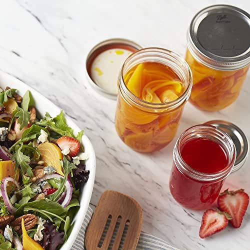 Wide Mouth Glass Mason Jars with Lids and Bands (Clear / 16 Ounce (Pack of 4))