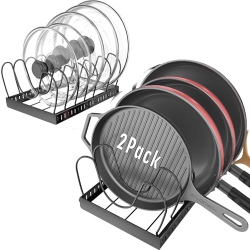2PACK Pot Lid Organizers Inside Cabinet for Kitchen