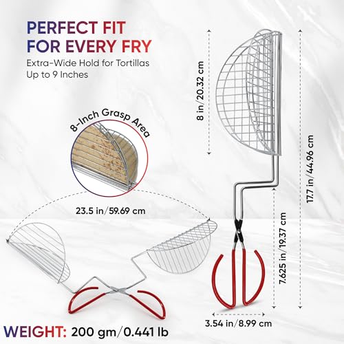 Taco Shell Tongs for Frying by StarBlue (8 Inch 1 Unit)