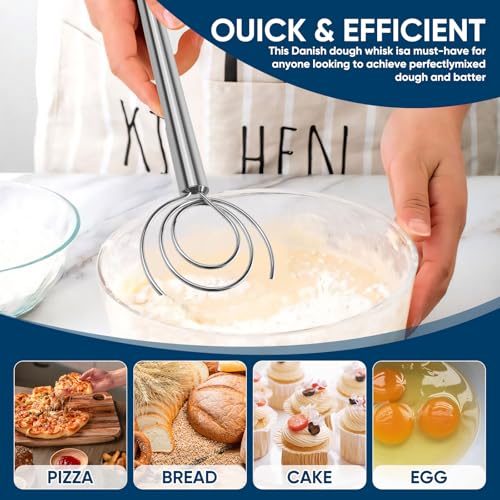 Danish Dough Whisk Stainless Steel for Sourdough Bread Mixing (BXG-3Q-WHSIK-YIGEDA)