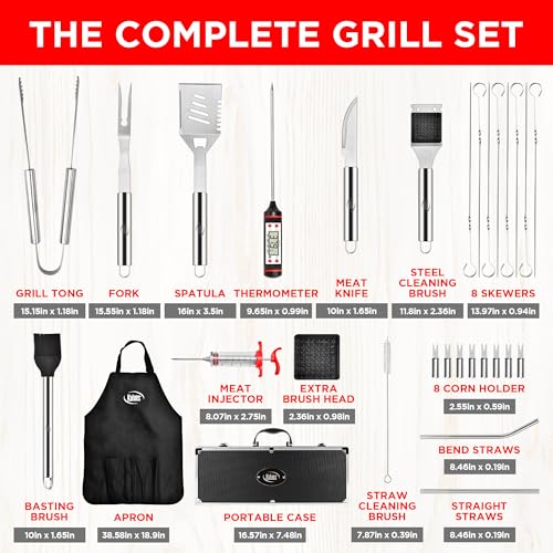 32 Psc Grilling Accessories (32 Pcs / Silver)