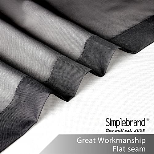 Black Sheer Curtains 96 Inches Long (Black / 42"W x 96"L (Pack of 2))
