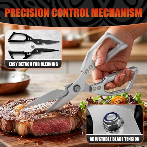 Stainless Steel Poultry Shears Set of 2 (Silver/Black)