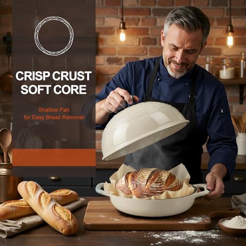 Enameled Cast Iron Dutch Oven (Cream White / 6 Quart)