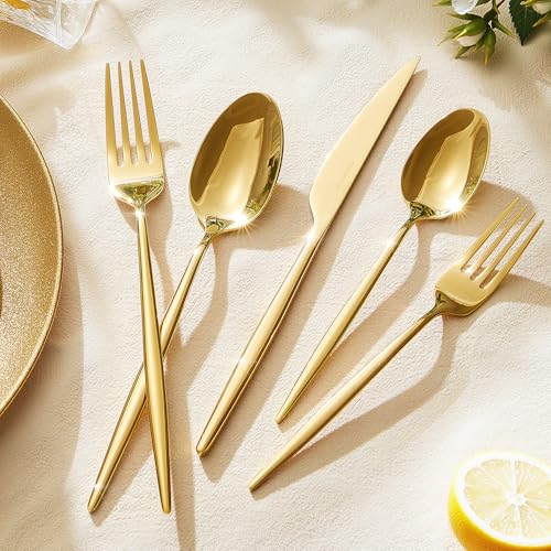 18 10 Silverware Set for 8 (Gold / 40-Piece)