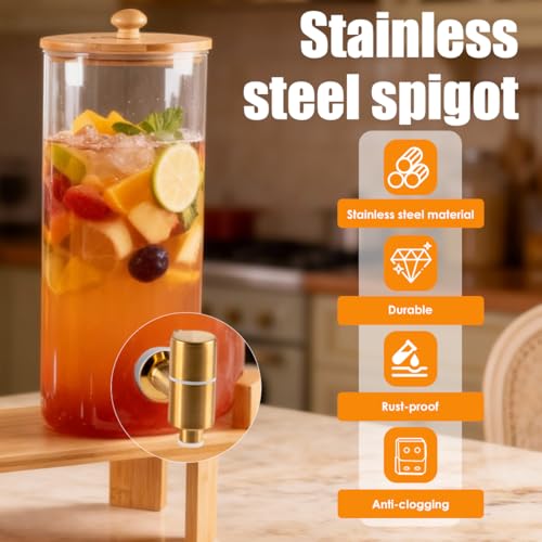 2 Gallon 2 Pack large Glass Drink dispenser for parties (2 pack 2 gallon)