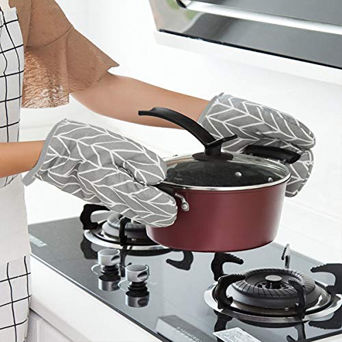WinChange Oven Mitts and Potholders BBQ Gloves (B-grey)