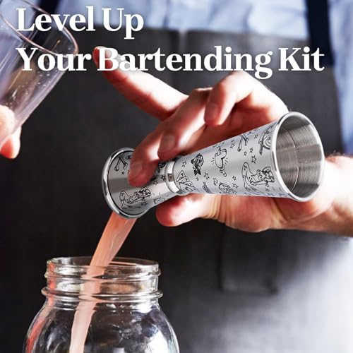 Jigger for Bartending (Etched-A-black / 1 count)