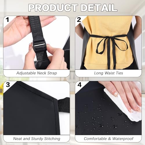 4 Pack Waterproof Vinyl Apron (Black)