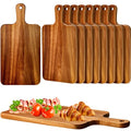 10 Pcs Wood Cutting Board with Handle 15.7 x 7.8 Inch Acacia Wooden Serving Kitchen Chopping Boards for Pizza (15.7"L x 7.8"W / Acacia)