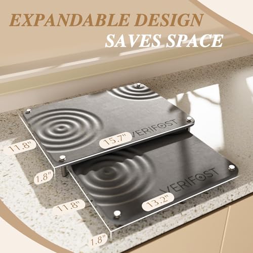 Nested Dish Drying Mat with Bamboo Rack for Dishes (Bamboo Rack Midnight Gray)