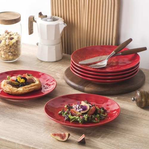 Ceramic Dessert Salad Plates (Red)