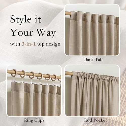 Patio Curtains for Sliding Door 90 inch Length 2 Panels Set (50"W x 90"L (Pack of 2) / Taupe-new)
