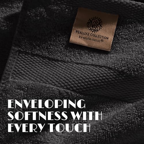 Wealuxe Black Bath Towels 24x50 Inch (Black / Bath Towels 6-Pack, 24x50 Inches)