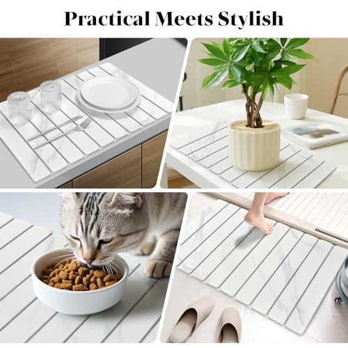 Large Stone Dish Drying Mats for Kitchen Counter (24" x 16")