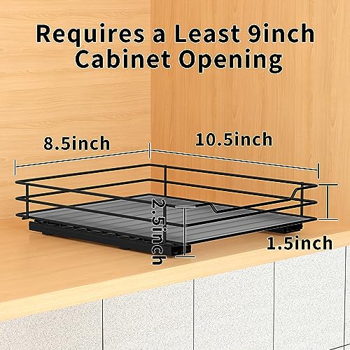 Pull Out Spice Rack Organizer for Cabinet (1 Tier,8.5''Wx10.5''Dx2.5''H)