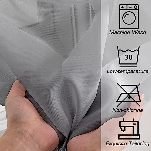 Grey Short Sheer Kitchen Tier Curtains 36 (Charcoal Grey / 42"W x 36"L (Pack of 2))