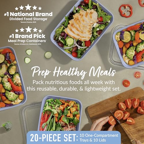 Prep Meal Prep Containers with Lids (Periwinkle)