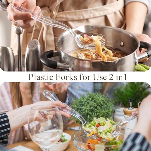 24Pcs Plastic Serving Utensils Set (Clear Style 2 / 24 Pcs)