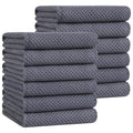 100% Cotton Oversized Waffle Weave Kitchen Towels 12 (Dark Grey / 20 X 28 - 12 Pack)