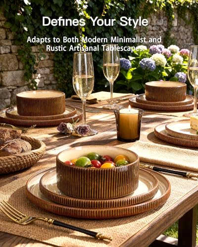 Stoneware Dinnerware Sets (Cream Brown)