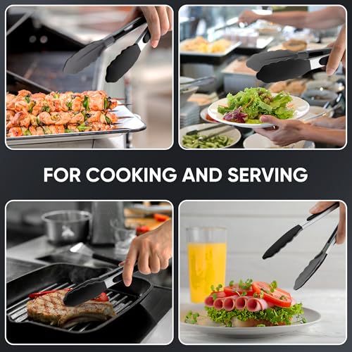 12 Inch Kitchen Tongs (12", Black)