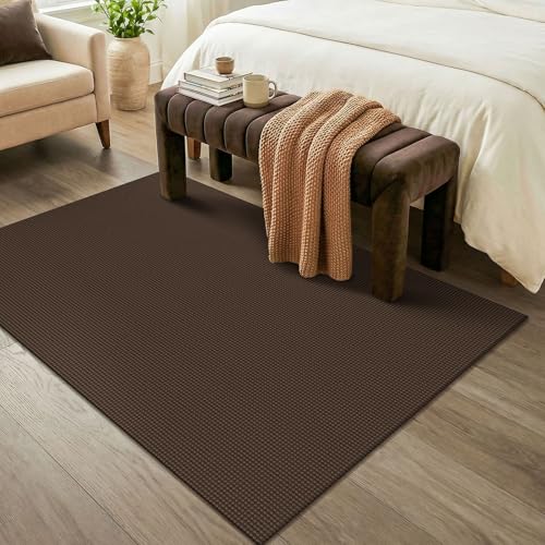 Washable 4x6 Entry Woven Area Rug (Brown/Dark Brown / 4' x 6' (Rectangular))