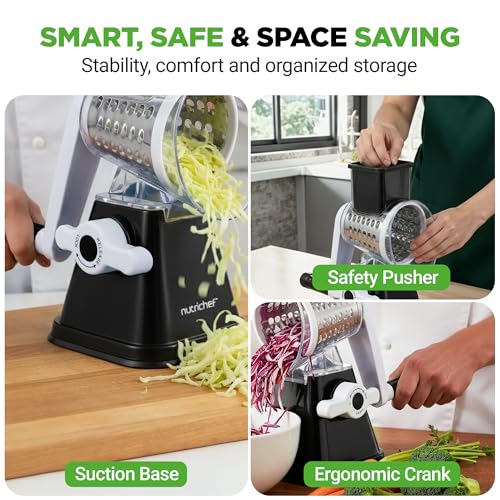3 in 1 Cheese Grater & Shredder (Black)