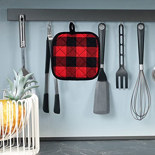 4 Pack Pot Holders for Kitchen Clearance (Black&red / 4 pack)