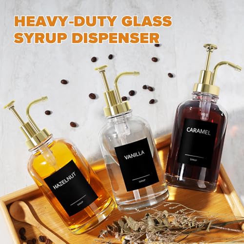 Coffee Syrup Dispenser (Gold / Set of 3)