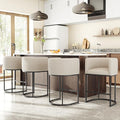 26" H Counter Height Bar Stools Set of 4 (Beige / Set of 4)